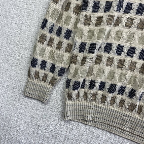 VTG 90s Arnold Palmer Earth Tone 3D Cable Knit Style Sweater Size XL Canada made - Picture 6 of 15
